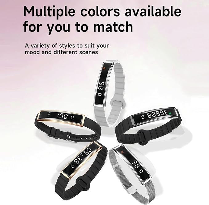 2025 Smart Bracelet for Women - 16.5g Ultra-Light, 5.6mm Thin, 5ATM Waterproof with 24/7 Heart Rate/SpO2/Sleep Monitoring, Bluetooth 5.3, APP, Multi-Sport Modes for iOS & Android,Gift for Girl