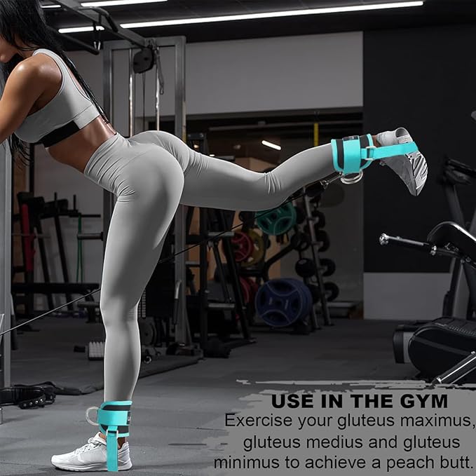 Ankle Straps for Cable Machines Kickbacks - Adjustable Comfort Ankle Cable Attachments for Gym Ankle Cuff Cable Machine Glute Kickback Straps - Leg Extensions, Curls & Ankle Cuffs Women