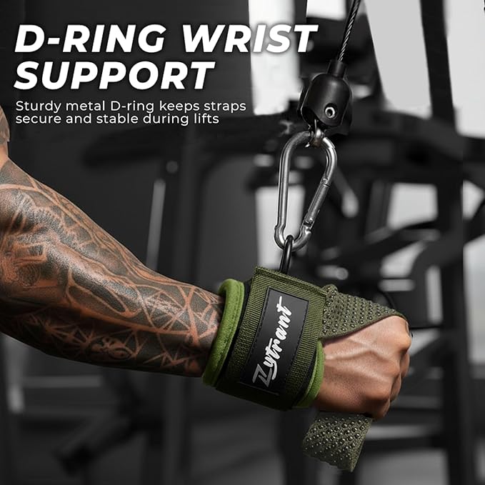 Weight Lifting Straps with Cuffed D Ring,Heavy Duty Thyick Comfortable Lifting Straps, Secure Fit, Enhanced Grip, Straps for Weightlifting & Gym Training