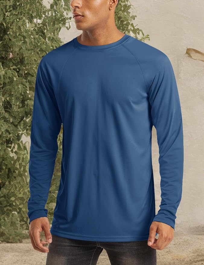 MAGCOMSEN Men's Long Sleeve Shirts UPF 50+ UV Sun Protection Athletic Shirts for Hiking Running Workout Rash Guard