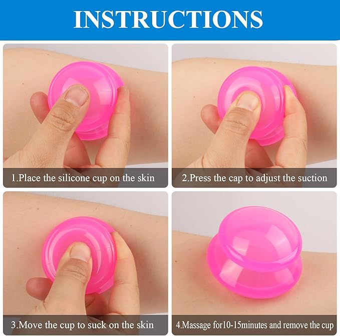Silicone Cupping Therapy Sets, Cupping Kit for Massage Therapy,Anti Cellulite Cup, for Cellulite Reduction Joint Pain Muscle Pain