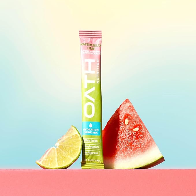 Oath Nutrition Hydration Electrolyte Powder, Complete Electrolyte Blend for Rapid Hydration and Muscle Support, 16 Single-Serve Packets, Watermelon Lime