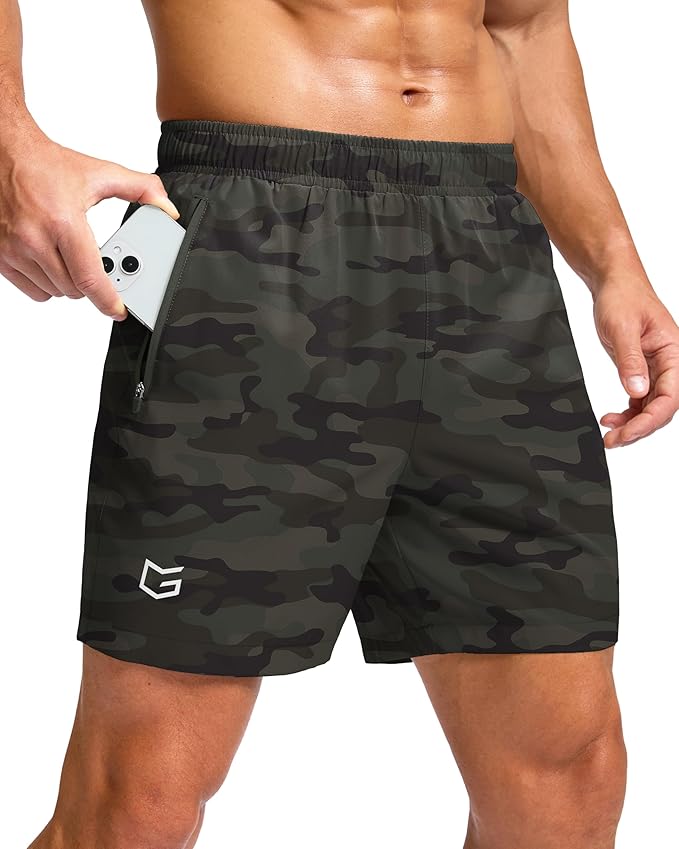 G Gradual Men's Athletic Running Shorts with Zipper Pockets Quick Dry 7"/ 5"/ 9" Workout Gym Shorts for Basketball Hiking