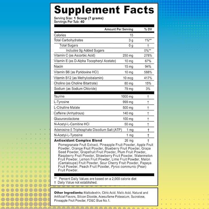 G fuel aDrive Energy Drink Powder, Pre Workout Caffeine Mix for Gaming, Sugar Free Focus Amino, Vitamin + Antioxidants, 9.9oz (Blueberry & Lemonade, 40 Servings)