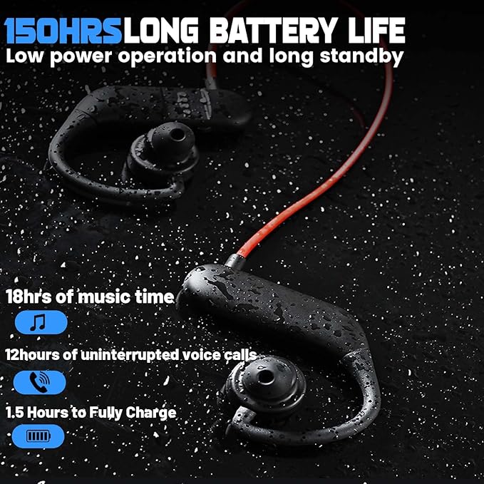 Swimming Headphones, IPX8 Waterproof Earbuds with 32GB MP3 Player | Bluetooth 5.2 Wireless | Noise Isolation Secure Fit for Underwater Music Swimming, Sports, Gym