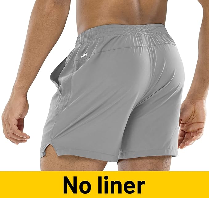 MIER Men's Workout Running Shorts Quick Dry Active 5 Inches Shorts with Pockets, Lightweight, Breathable