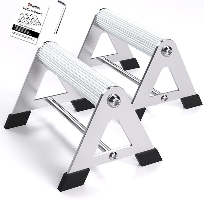 Push Up Bar - Heavy-Duty Stainless Steel Pushup Stands with Non-Slip Base, 500LB Capacity, Portable Home Gym Equipment for Strength Training & Floor Workout