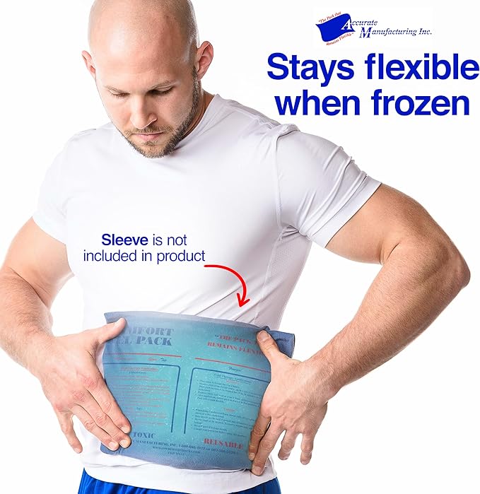 Flexible Reusable Gel Packs for Neck, Wrist, Arm, Back and Shoulder Pain Relief - Versatile Hot or Cold Gel Packs for Injuries, Sore Muscles or Toothache Pain Relief, Blue, 9" x 12", 1 Pack