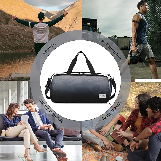 BE SMART Waterproof Mens Gym Bag with Shoe Compartment, Duffle Bags with Wet Pocket for Men, Lightweight Large Sport Duffel Option With Tpu Pocket for Overnight Weekender, Fitness, Swim, Boxing,Travel