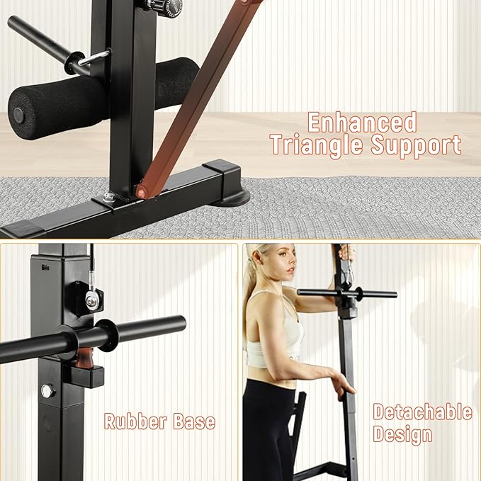 1500LBS 8 in 1 Olympic Weight Bench Set with Leg Extension/Curl and Preacher Curl, Bench Press Set and barbell Rack with Safety Bar Catches, Foldable Workout Benches for Home(US Stock)