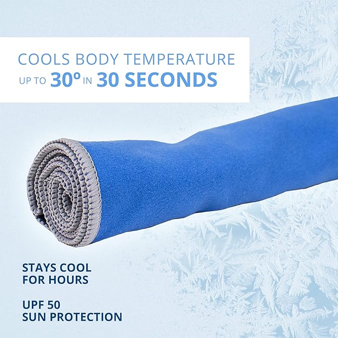 FROGG TOGGS Chilly Pad Pro Soft Microfiber Instant Cooling Towel, Machine Washable, 33”x10.5”