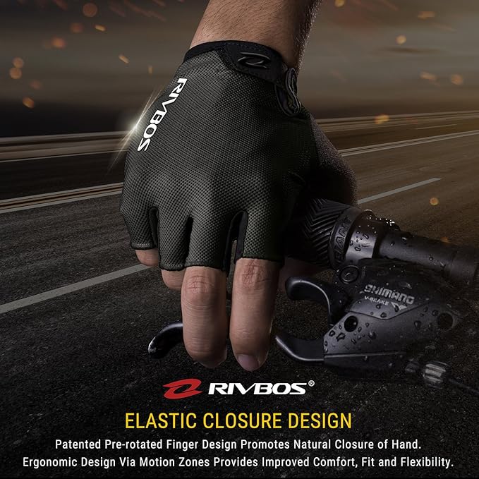 RIVBOS Cycling Gloves Bike Gloves for Men Women with Anti-Slip Shock-Absorbing Pad for Bicycle/Workout/Road Bike/Gym/Driving CHG001