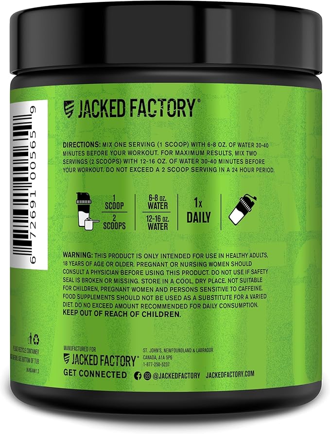 Jacked Factory NITROSURGE Pre Workout Supplement - Endless Energy, Instant Strength Gains, Clear Focus, Intense Pumps - NO Booster & Powerful Preworkout Energy Powder - 30 Servings, Arctic White