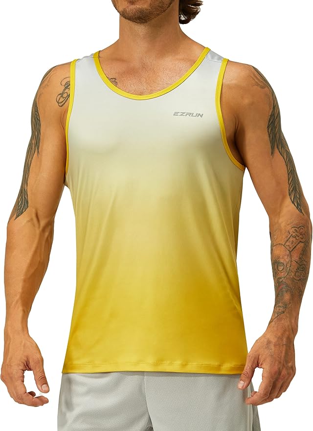 EZRUN Men's Quick Dry Sport Tank Top for Bodybuilding Gym Athletic Jogging Running,Fitness Training Workout Sleeveless Shirts