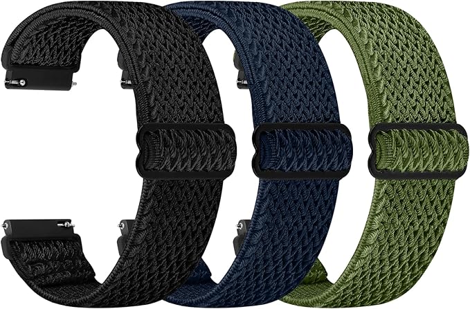 Quick Release Watch Band - Choice of Width -18mm 19mm 20mm 22mm 24mm Watch Bands, Solo Loop Adjustable Elastic Nylon Watch Straps Replacement Wristband for Men Women