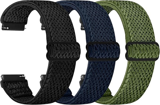 Quick Release Watch Band - Choice of Width -18mm 19mm 20mm 22mm 24mm Watch Bands, Solo Loop Adjustable Elastic Nylon Watch Straps Replacement Wristband for Men Women