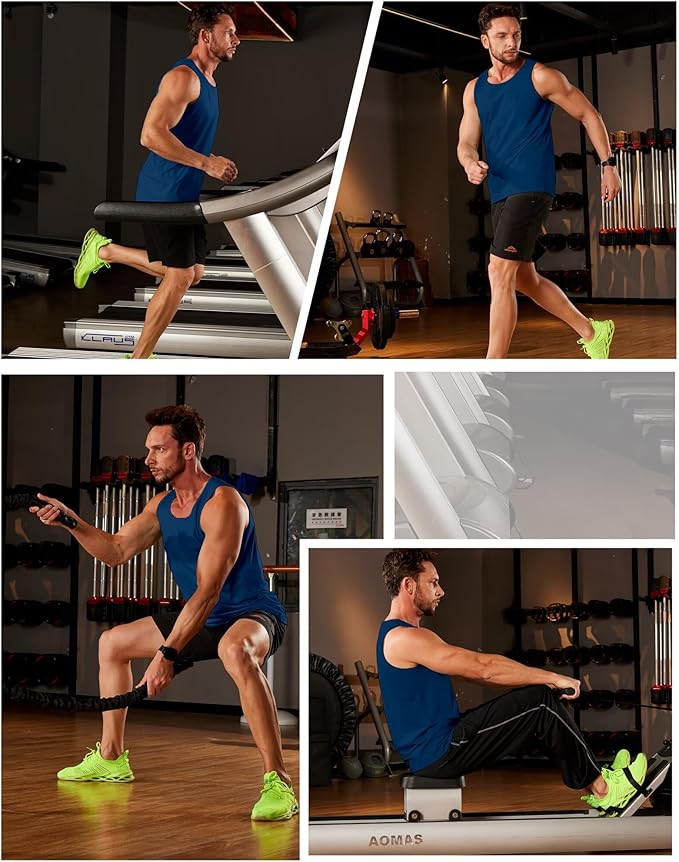 Boladeci Men's Tank Top Workout Athletic Quick Dry UPF 50+ Sun Protection Lightweight Summer Beach Gym Sleeveless Shirts