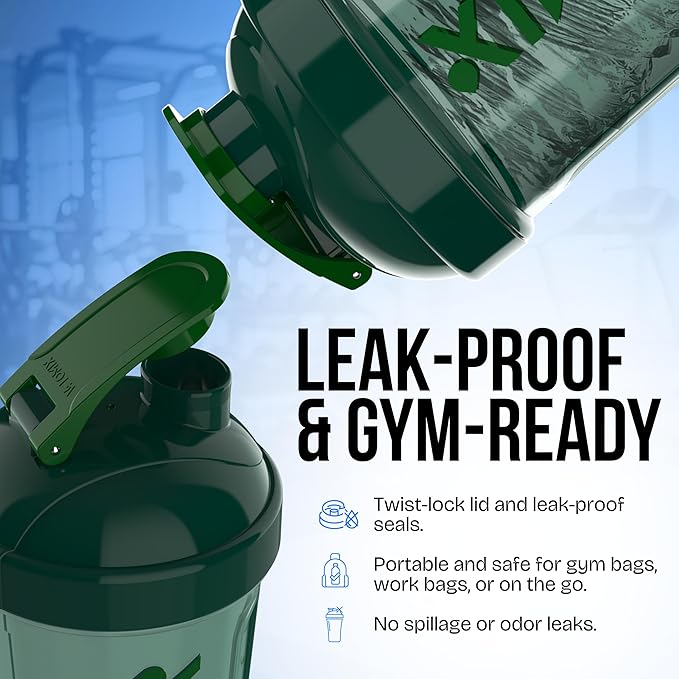 VELOMIX Electric Protein Shaker Bottle - 24 oz | USB-C Rechargeable | Leak Proof Shaker Cups for Protein Shakes | Portable Blender for Shakes and Smoothies (Electric - Green)