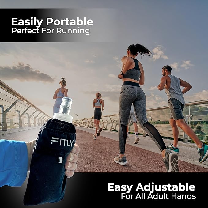 FITLY Soft Flask - Shrink As You Drink Soft Water Bottle for Hydration Pack - Folding Water Bottle Ideal for Running, Hiking, Cycling, Climbing & Rigorous Activity