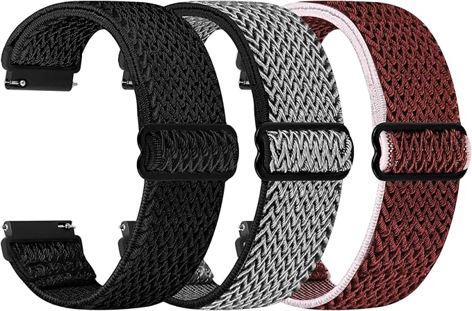 Quick Release Watch Band - Choice of Width -18mm 19mm 20mm 22mm 24mm Watch Bands, Solo Loop Adjustable Elastic Nylon Watch Straps Replacement Wristband for Men Women