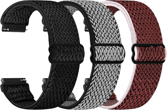 Quick Release Watch Band - Choice of Width -18mm 19mm 20mm 22mm 24mm Watch Bands, Solo Loop Adjustable Elastic Nylon Watch Straps Replacement Wristband for Men Women
