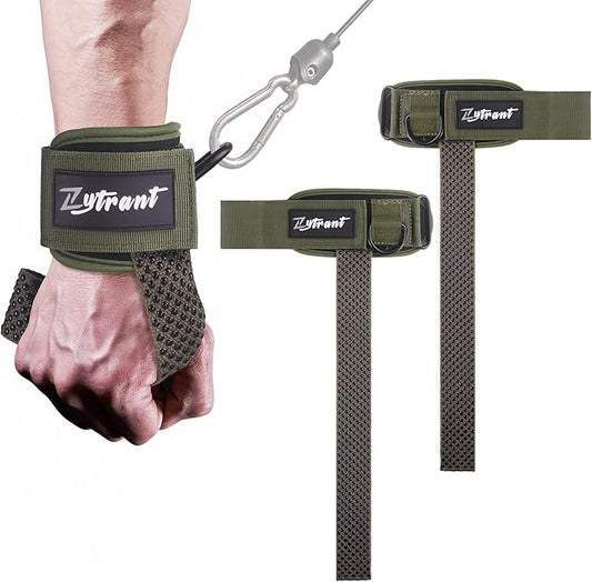 Weight Lifting Straps with Cuffed D Ring,Heavy Duty Thyick Comfortable Lifting Straps, Secure Fit, Enhanced Grip, Straps for Weightlifting & Gym Training