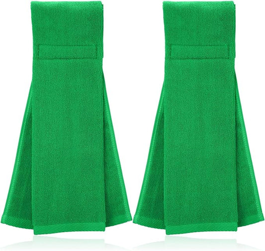 Shimeyao 2 Pcs Cotton Sports Football Towel with Closure Pitching Football Sweat Towel for Sports Gym Men Women Accessories(Green,Classic)