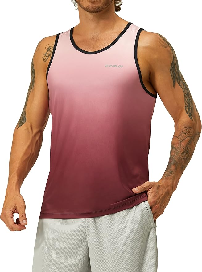 EZRUN Men's Quick Dry Sport Tank Top for Bodybuilding Gym Athletic Jogging Running,Fitness Training Workout Sleeveless Shirts