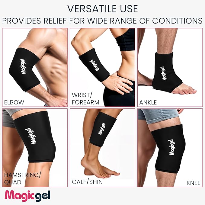 Magic Gel Small Knee & Elbow Ice Pack Sleeve 1 Pack – Reusable Hot & Cold Therapy Wrap for Targeted Relief – Compact Compression Fit for Injury Recovery, Tendonitis, and Swelling