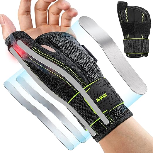 Thumb Splint for Men Women, Max Stability Wrist Brace Left Hand for Thumb Wrist Sprain, Adjustable Wrist Brace for Sleeping, Tendonitis, Arthritis, CMC Pain Relief, Yellow L/XL(7.48-9.84")