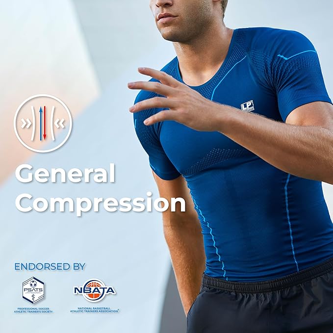 LP SUPPORT Men’s AIR Compression Short Sleeve Top ARM2301S - Workout, Gym, Yoga - Ultimate Comfort & Support Shapewear