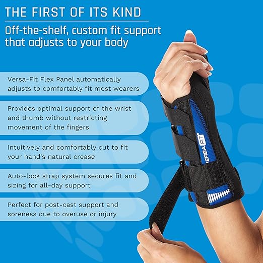 Ovation Medical Versa-Fit Wrist Brace - Premium Custom Fit Wrist Support Brace - Comfortable, Structured Tendonitis and Carpal Tunnel Wrist Brace or Wrist Splint for Post Cast Support (Right, Standard)