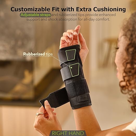 ZOFORE SPORT Premium Carpal Tunnel Wrist Brace Night Support – Wrist Brace for Carpal Tunnel with Metal Splint – Pain Relief for Men & Women - Right Hand - L/XL