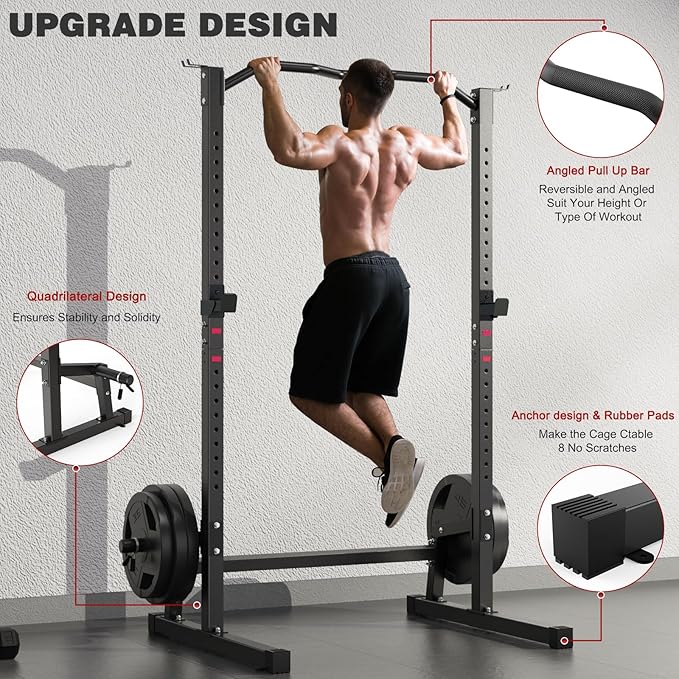 DONOW Olympic Weight Bench with Squat Rack Adjustable Workout Bench with Rack for Bench Press Sthrength Training