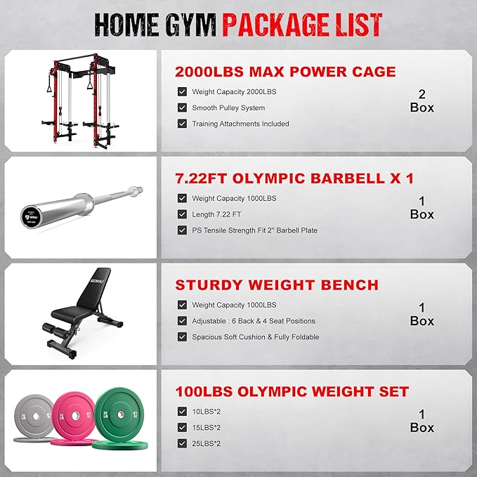 WM3-V4 Folding Squat Rack, Wall Mounted Power Rack with Dual Independent Pulley System, Functional Trainer with 5 Adjustable Function Modes for Space Saving