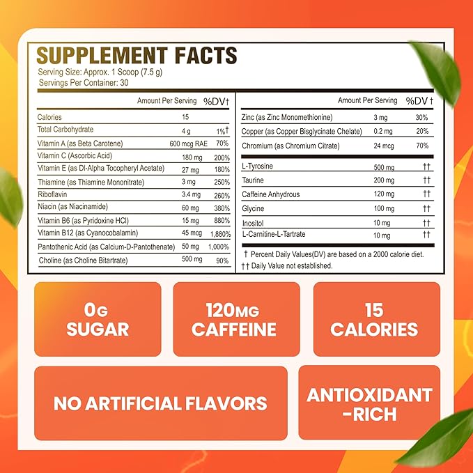 Morning Buzz Energy Drink Powder - Energy Boost Drink Mix - Sugar-Free Energy with Antioxidants - Morning Kickstart and Sports Nutrition Endurance Product - 30 Servings, Fruit Punch, 7.9 Ounces