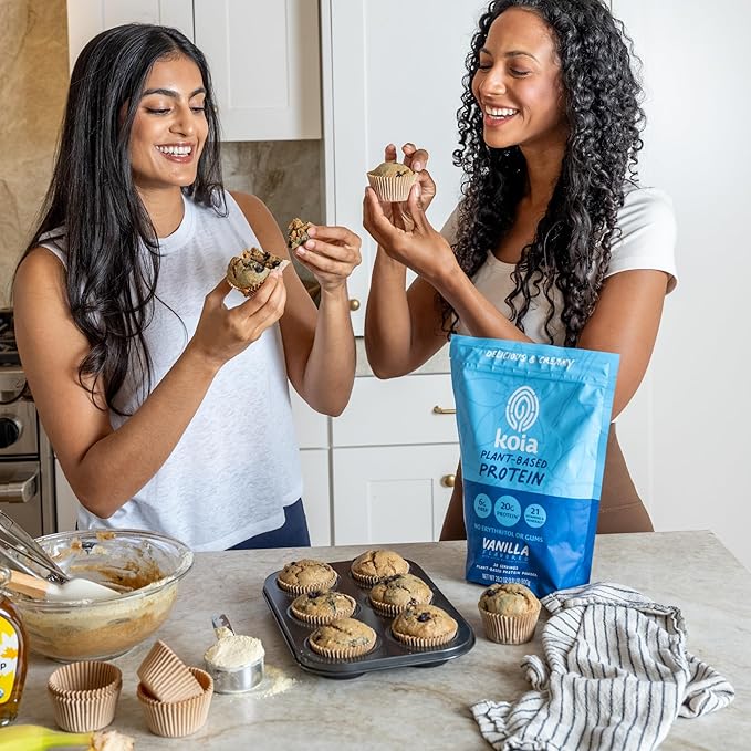 Koia Plant Based Protein Powder, Vanilla, 20g Protein, 3g Sugar, 6g Prebiotic Fiber, Pre & Post Workout, 21 Vitamins & Minerals, No Seed Oils, Dairy-Free, Gluten-Free, Non-GMO, 20 Servings, 28.2 Oz