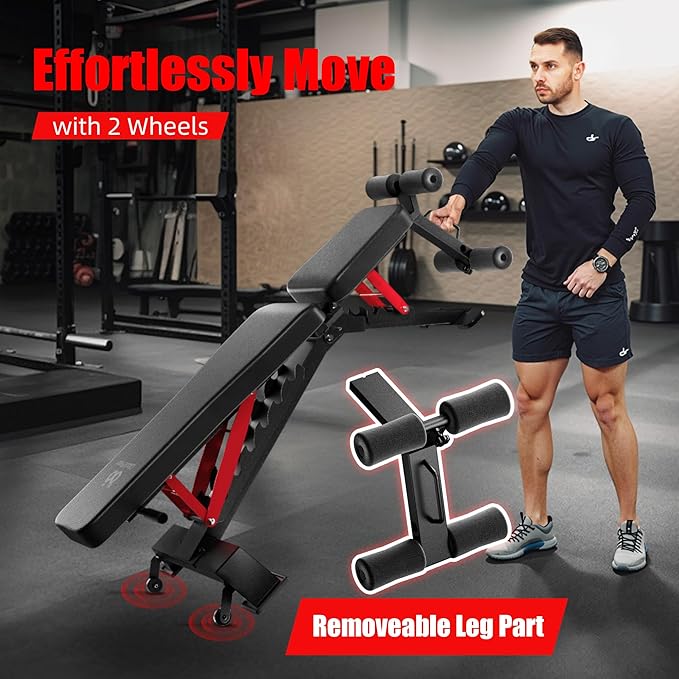 Adjustable Weight Bench - Workout Bench for Home Gym, Foldable 1300lb Capacity Heavy Duty Full Body Workouts Exercise Strength Training Benches with Incline/Flat/Decline Positions & Space-Saving