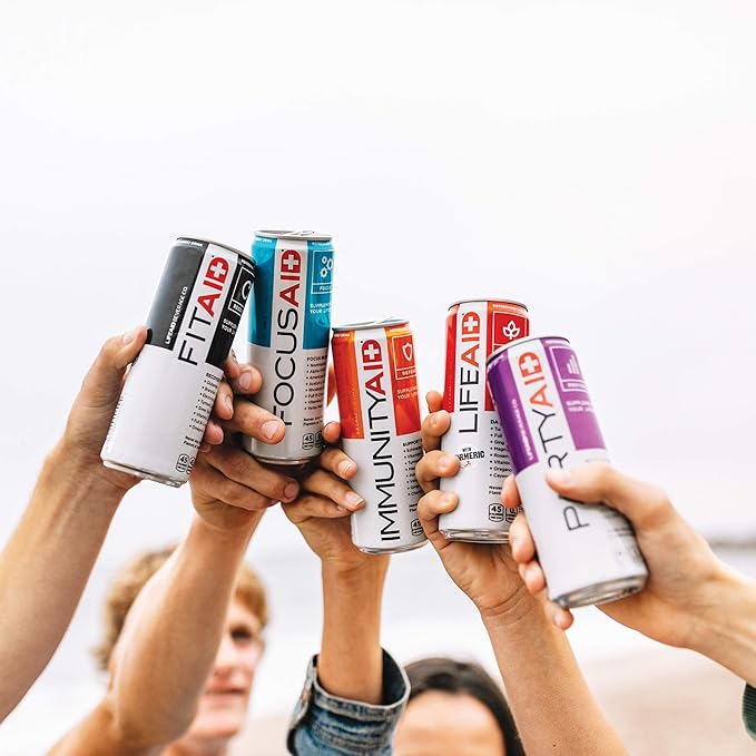 FITAID Post Workout Recovery Drink, Strawberry Lemonade, BCAAs, Glucosamine, Electrolytes, All In One Can, Paleo, Vegan & Gluten-Free, 40 Calories, 12 Fl Oz (Pack of 24)