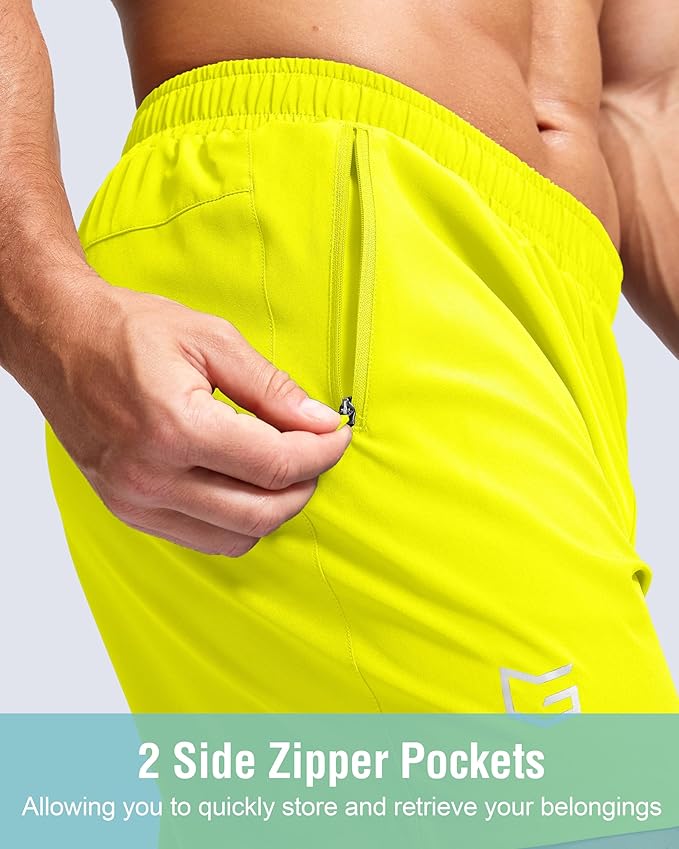 G Gradual Men's Athletic Running Shorts with Zipper Pockets Quick Dry 7"/ 5"/ 9" Workout Gym Shorts for Basketball Hiking