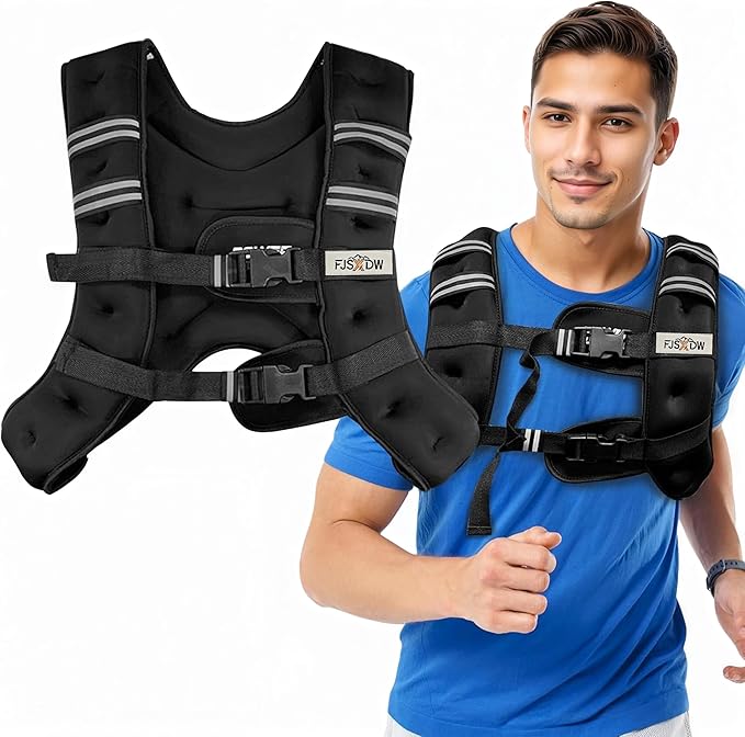 Weighted Vest Weighed Vest Women Men Kids, 8lb/12lb/16lb/19lb Body Weight Vest with Reflective Stripe, Adjustable Weighted Vest for Strength Training, Running, Walking, Workout, Jogging