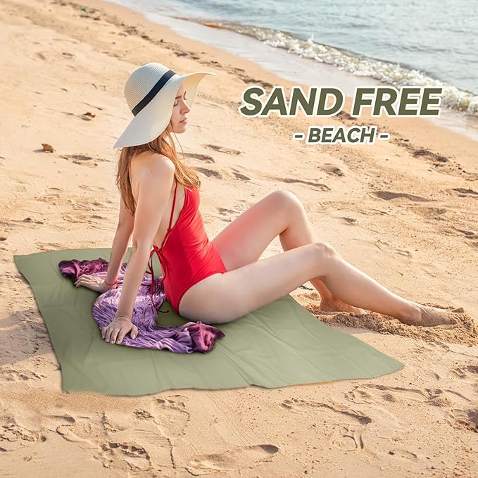 Microfiber Beach Towel-Perfect for Travel, Sports, Camping, Swimming, Yoga, Gym- Quick Dry, Sand Free, Compact, Lightweight, Absorbent (Army Green, Small(101x50cm, 40x20”))