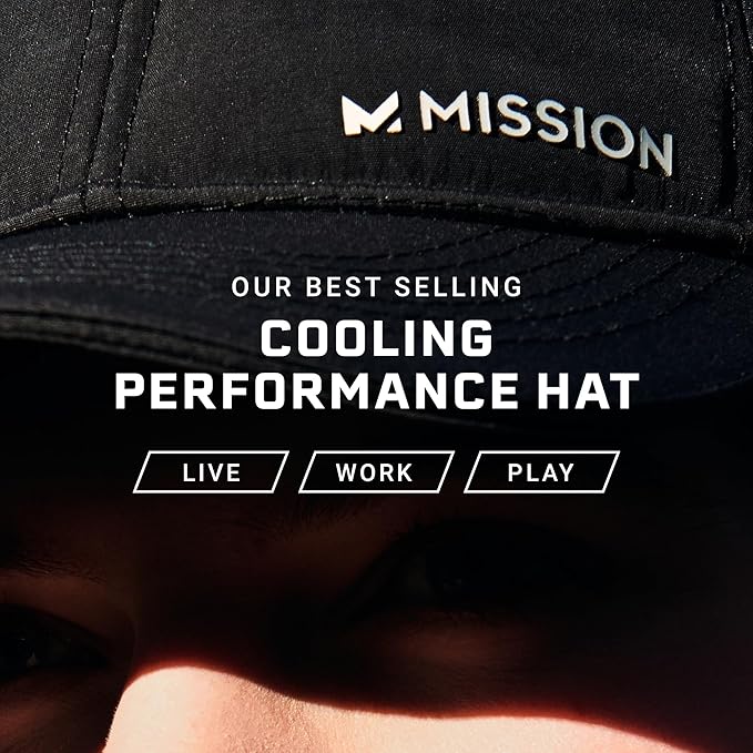 MISSION Cooling UPF Performance Hat - Unisex One Size Cap for Workouts, Golf & Running - Sweat & Water Activated Technology