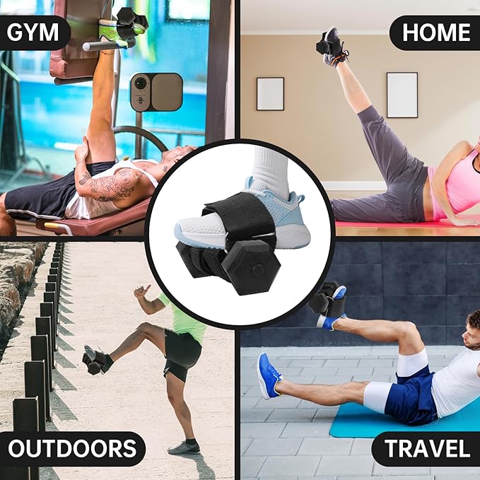 2Pcs Dumbbell Foot Attachment,Foot Weight Strap For Exercise,Adjustable Ankle Straps Leg Lifting Weight Holder For Gym Workouts Strength Training