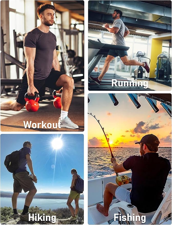 MAGCOMSEN 3 Pack Men's Short Sleeve Quick Dry Shirts Moisture Wicking UPF 50+ Athletic Running Gym Workout Swim T-Shirts