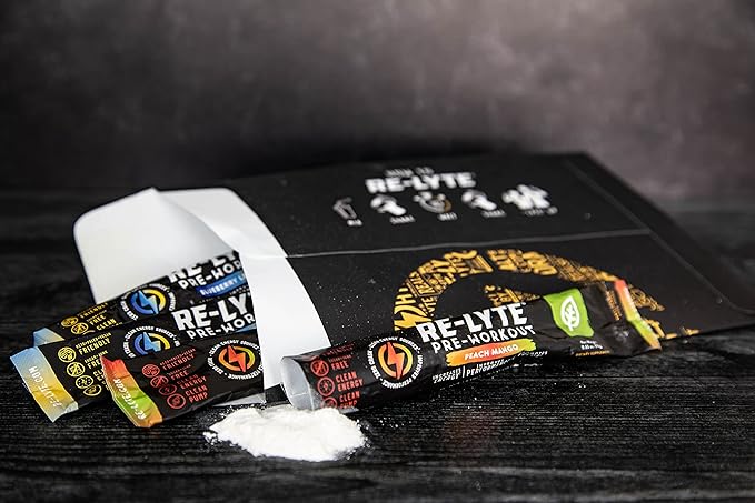 Redmond Re-Lyte Pre-Workout Drink Mix, Sampler Pack, 4 Sticks