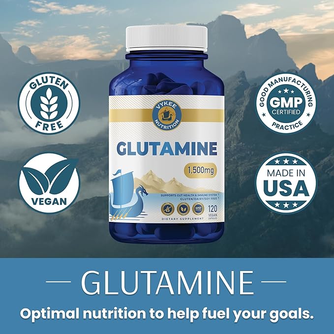 L-Glutamine Capsules – 1500mg High-Potency Amino Acid for Muscle Recovery, Gut Health & Immune Support | Vegan, Non-GMO | 120 Capsules