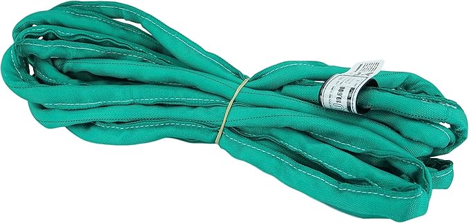 USA Made VR2 X 16' Green Slings 4'-30' Lengths in Listing, Double PLY Cover Endless Round Poly Lifting Slings, 5,300 lbs Vertical, 4,240 lbs Choker, 10,600 lbs Basket (USA Poly)(16 FT)