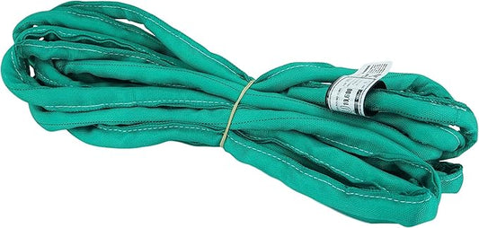 USA Made VR2 X 16' Green Slings 4'-30' Lengths in Listing, Double PLY Cover Endless Round Poly Lifting Slings, 5,300 lbs Vertical, 4,240 lbs Choker, 10,600 lbs Basket (USA Poly)(16 FT)