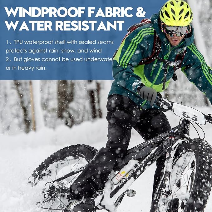 Bruvoalon Winter Gloves for Women & Men, 3M Thermal Insulation, Lycra Fabric, Windproof, Touchscreen, Anti-Slip, Cold Weather